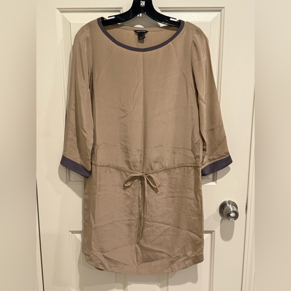Club Monaco Tan Dress with Black Trim